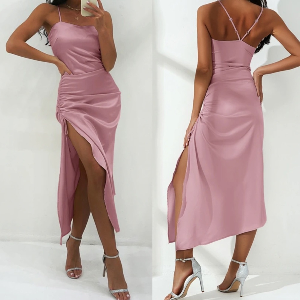 Boho side split cami dress